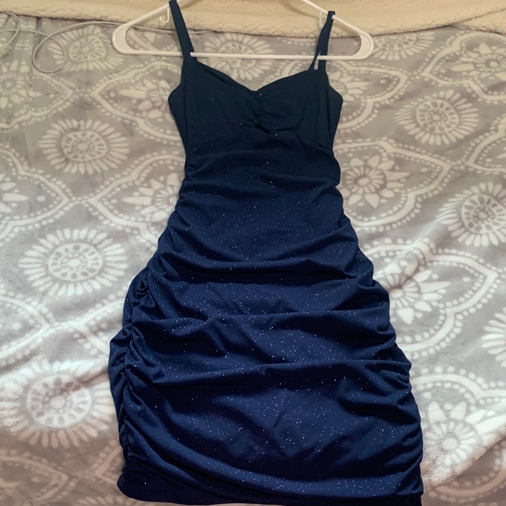 Sparkly Navy Blue Bodycon Dress